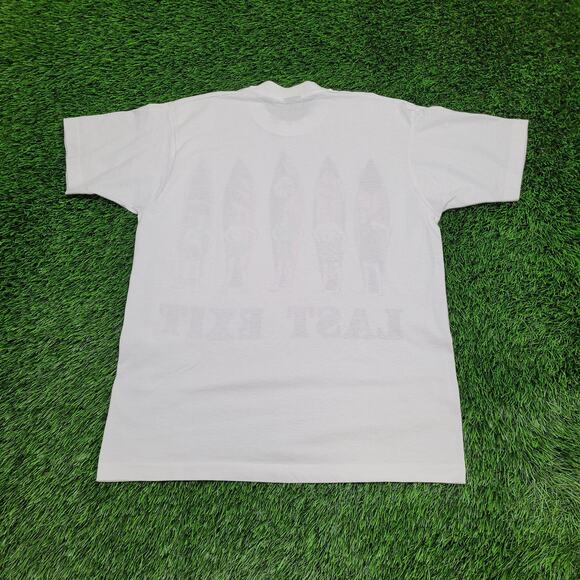 Vintage 80s Last-Exit Surfer Shirt XL 21x27 Summer-Fun Crop USA - Picture 2 of 15